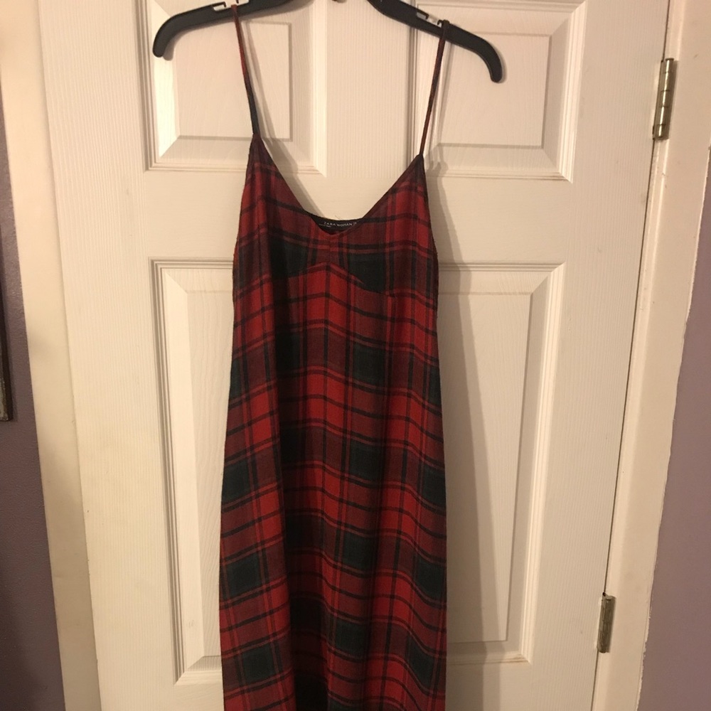 Zara plaid midi dress